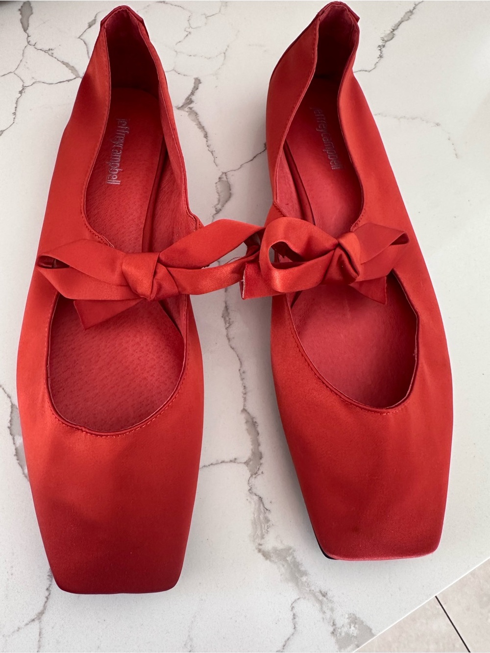 Jeffrey Campbell Red Satin Bow Ballet Flats Size 11 – Pristine